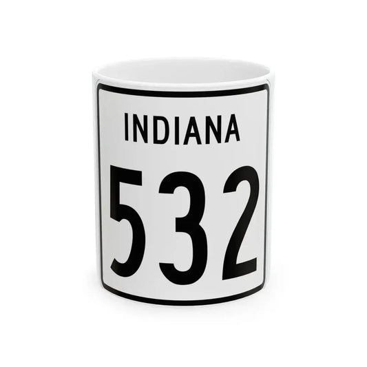 Indiana 532 1955 (Indiana) (Road Sign) White Coffee Mug 11oz - Go Mug Yourself