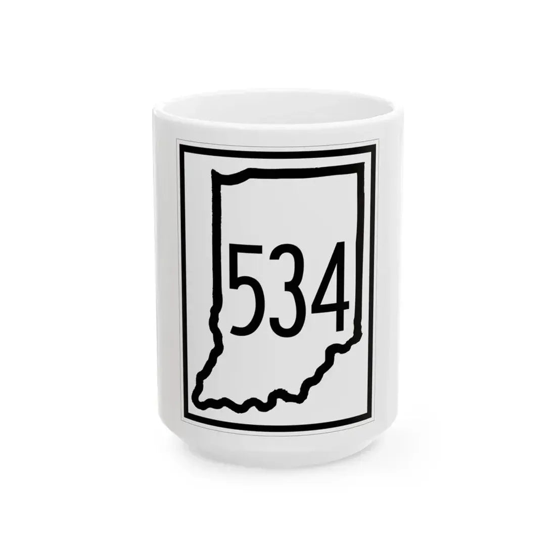 Indiana 534 (Indiana) (Road Sign) White Coffee Mug 15oz - Go Mug Yourself