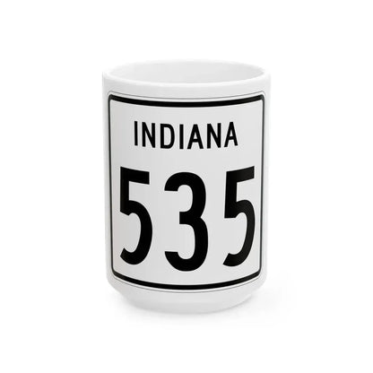 Indiana 535 1955 (Indiana) (Road Sign) White Coffee Mug 15oz - Go Mug Yourself