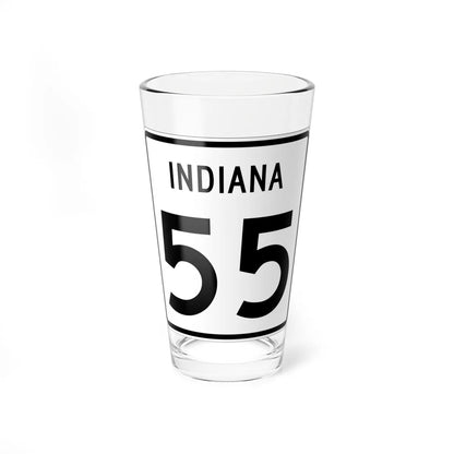 Indiana 55 (Indiana) (Road Sign) Pint Glass 16oz 16oz - Go Mug Yourself