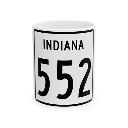 Indiana 552 1955 (Indiana) (Road Sign) White Coffee Mug 11oz - Go Mug Yourself