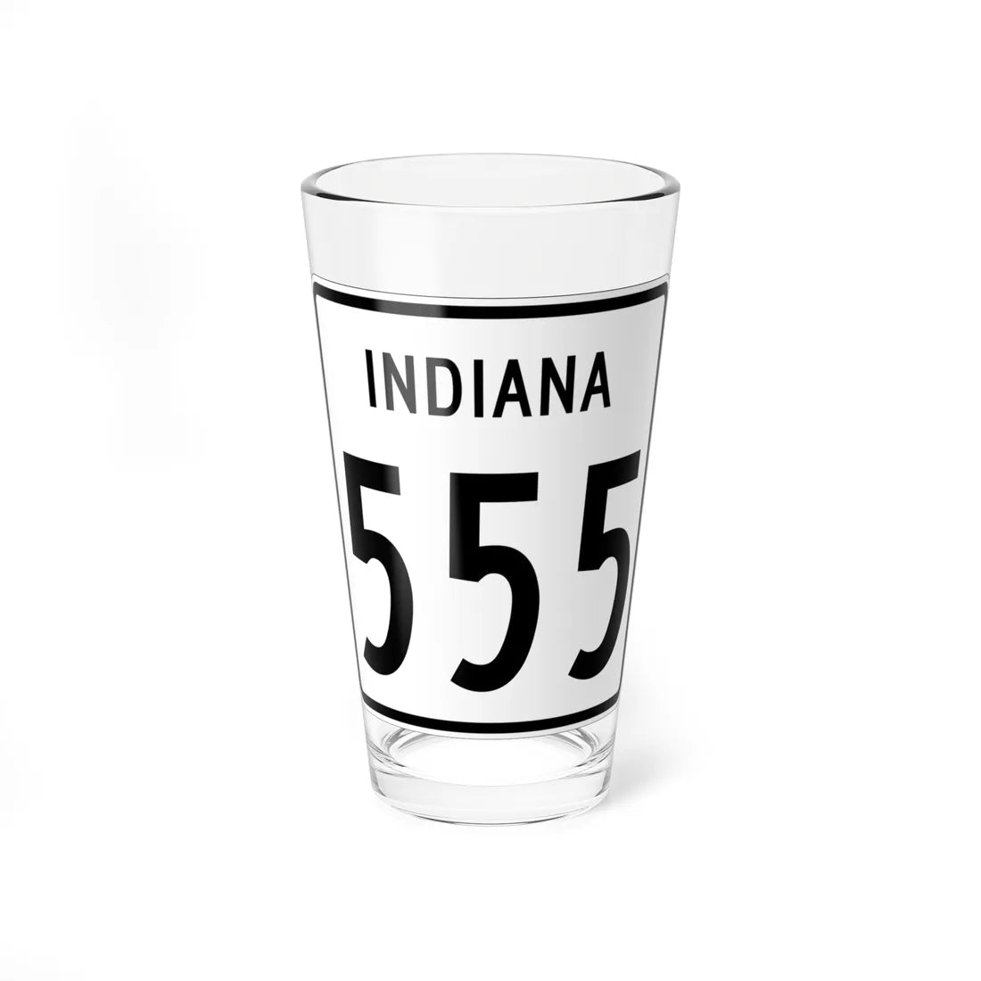 Indiana 555 1955 (Indiana) (Road Sign) Pint Glass 16oz 16oz - Go Mug Yourself