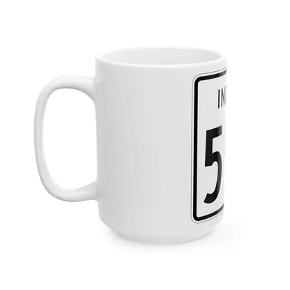 Indiana 555 1955 (Indiana) (Road Sign) White Coffee Mug - Go Mug Yourself