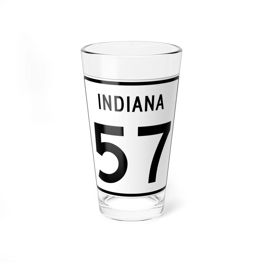 Indiana 57 (Indiana) (Road Sign) Pint Glass 16oz 16oz - Go Mug Yourself