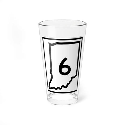 Indiana 6 (Indiana) (Road Sign) Pint Glass 16oz 16oz - Go Mug Yourself