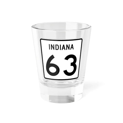 Indiana 63 (Indiana) (Road Sign) Shot Glass 1.5oz 1.5oz - Go Mug Yourself