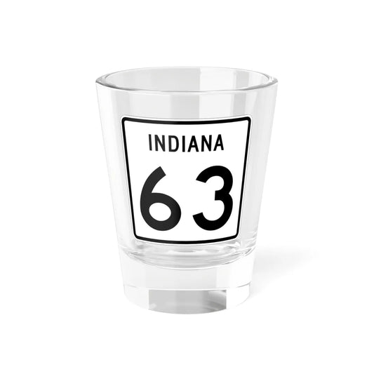 Indiana 63 (Indiana) (Road Sign) Shot Glass 1.5oz 1.5oz - Go Mug Yourself