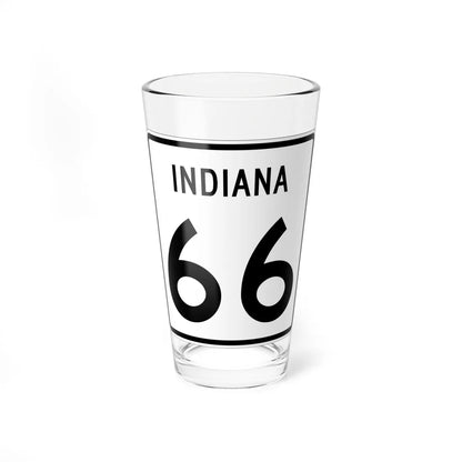 Indiana 66 (Indiana) (Road Sign) Pint Glass 16oz 16oz - Go Mug Yourself