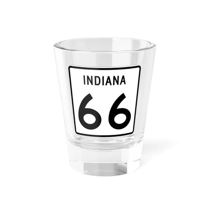Indiana 66 (Indiana) (Road Sign) Shot Glass 1.5oz 1.5oz - Go Mug Yourself