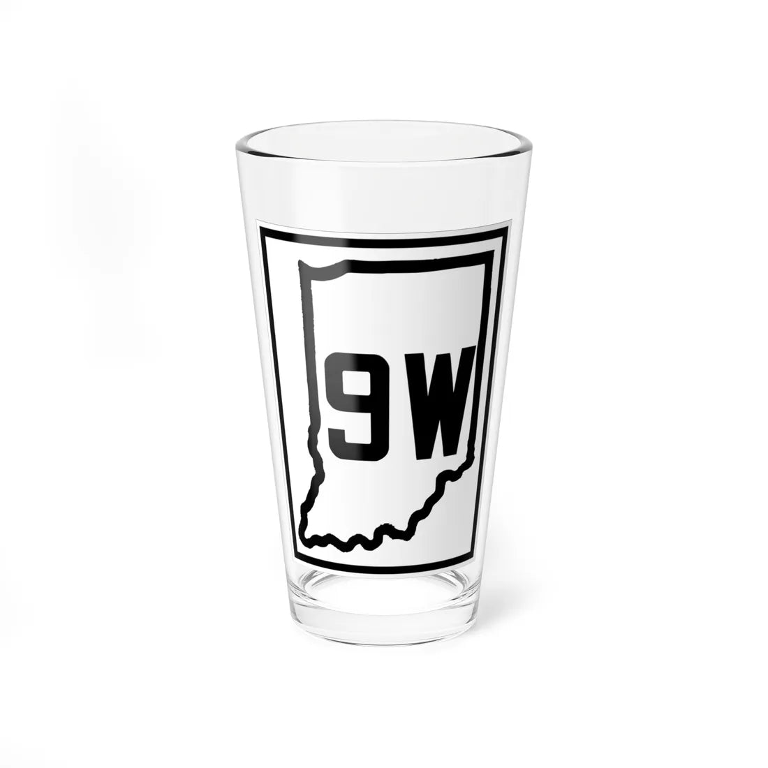 Indiana 9W 1926 (Indiana) (Road Sign) Pint Glass 16oz 16oz - Go Mug Yourself