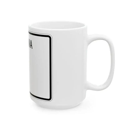 Indiana blank wide (Indiana) (Road Sign) White Coffee Mug - Go Mug Yourself