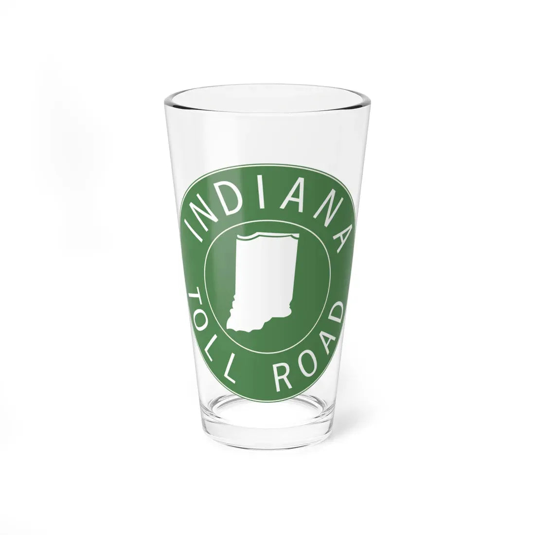 Indiana Toll Road logo 1968 (Indiana) (Road Sign) Pint Glass 16oz 16oz - Go Mug Yourself