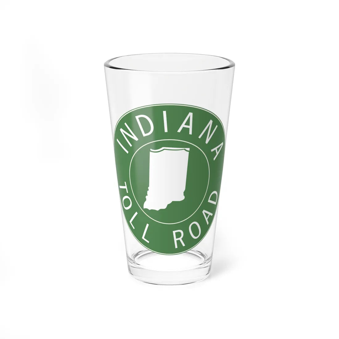 Indiana Toll Road logo 1968 (Indiana) (Road Sign) Pint Glss 16oz 16oz - Go Mug Yourself