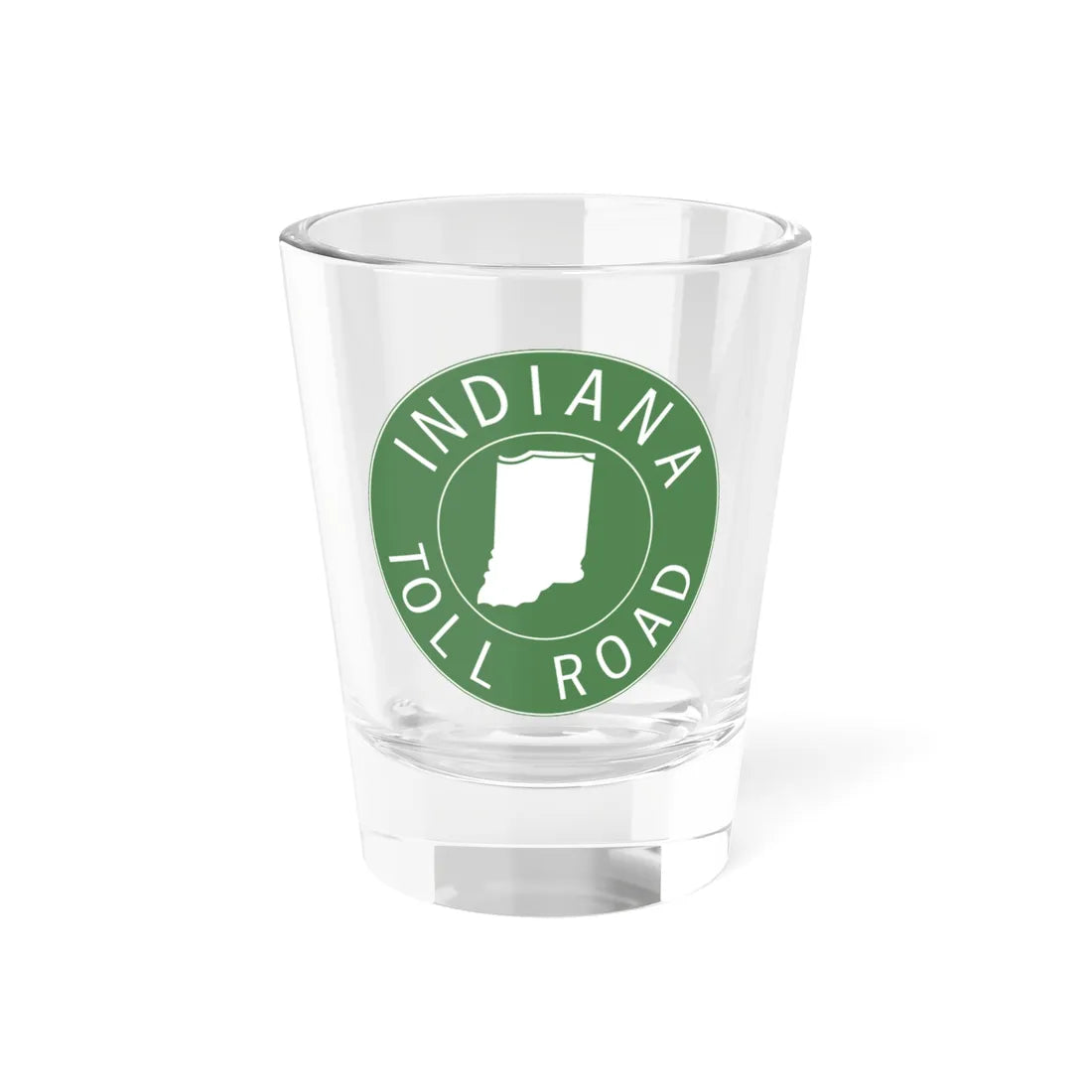 Indiana Toll Road logo 1968 (Indiana) (Road Sign) Shot Glass 1.5oz 1.5oz - Go Mug Yourself