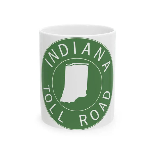 Indiana Toll Road logo 1968 (Indiana) (Road Sign) White Coffee Mug 11oz - Go Mug Yourself