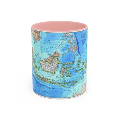 Indonesia 1 (1996) (Map) Accent Coffee Mug 11oz Pink - Go Mug Yourself