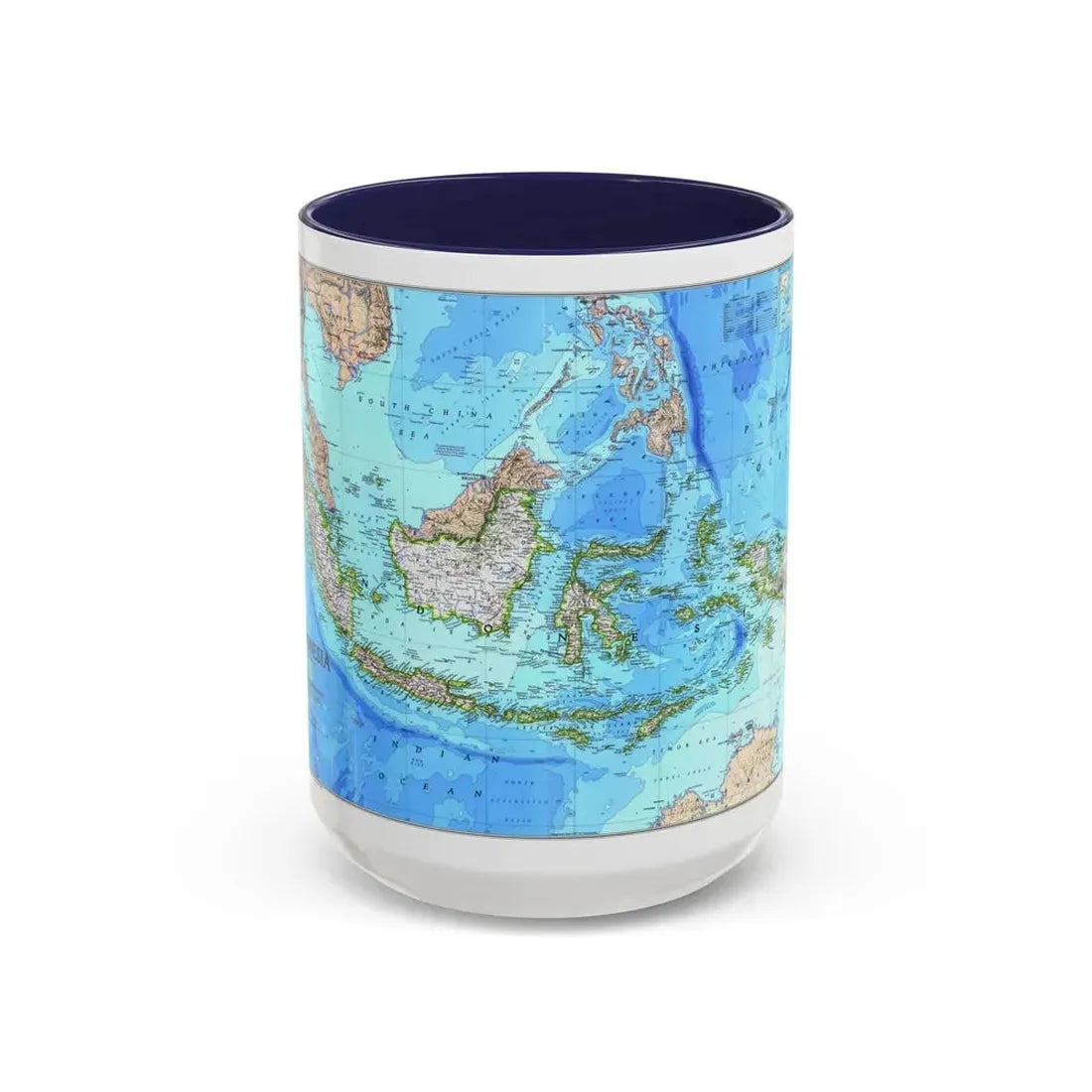 Indonesia 1 (1996) (Map) Accent Coffee Mug 15oz Navy - Go Mug Yourself