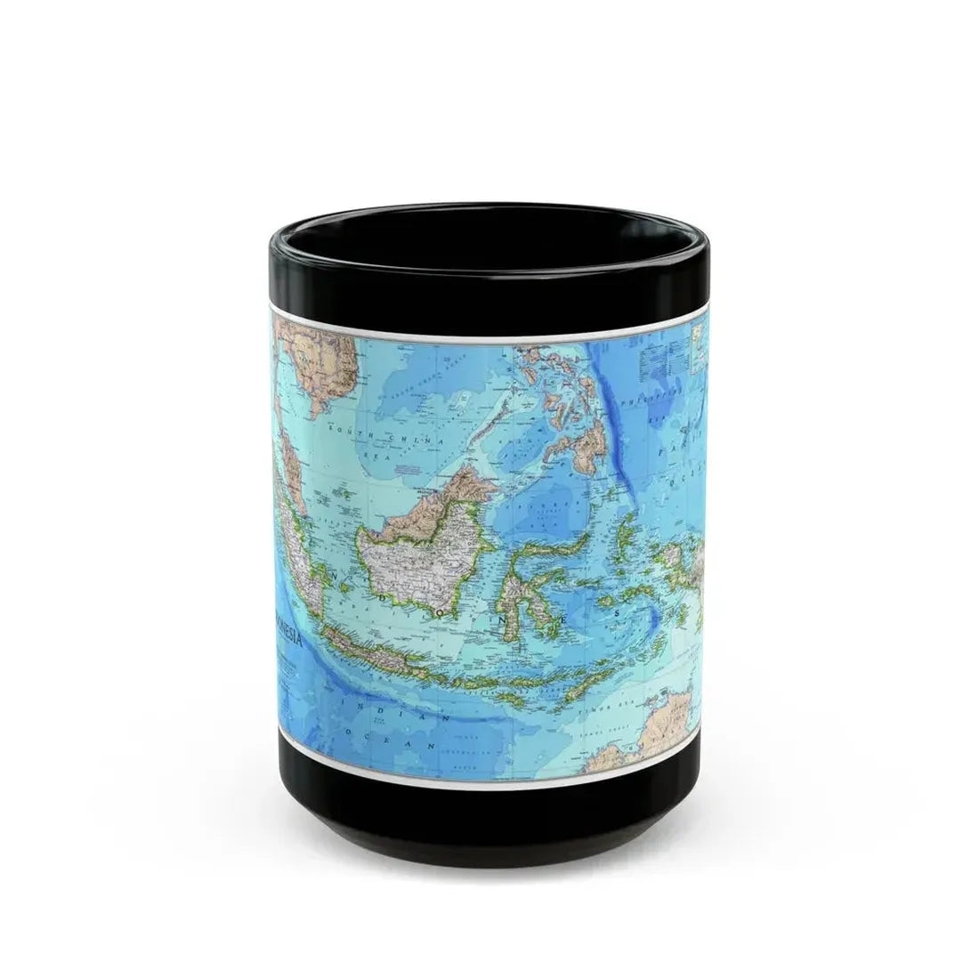 Indonesia 1 (1996) (Map) Black Coffee Mug - Go Mug Yourself