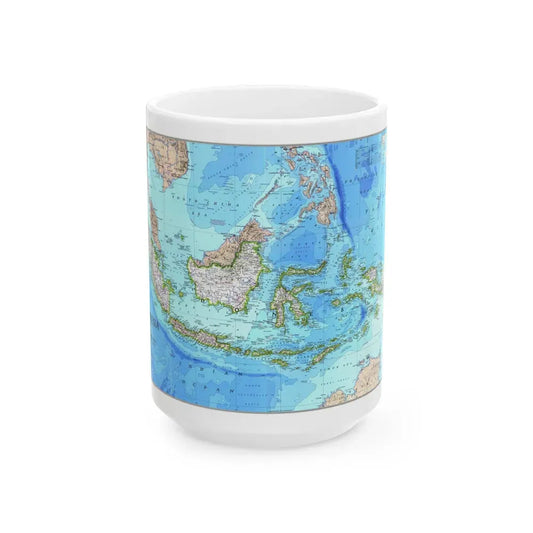 Indonesia 1 (1996) (Map) White Coffee Mug 15oz - Go Mug Yourself