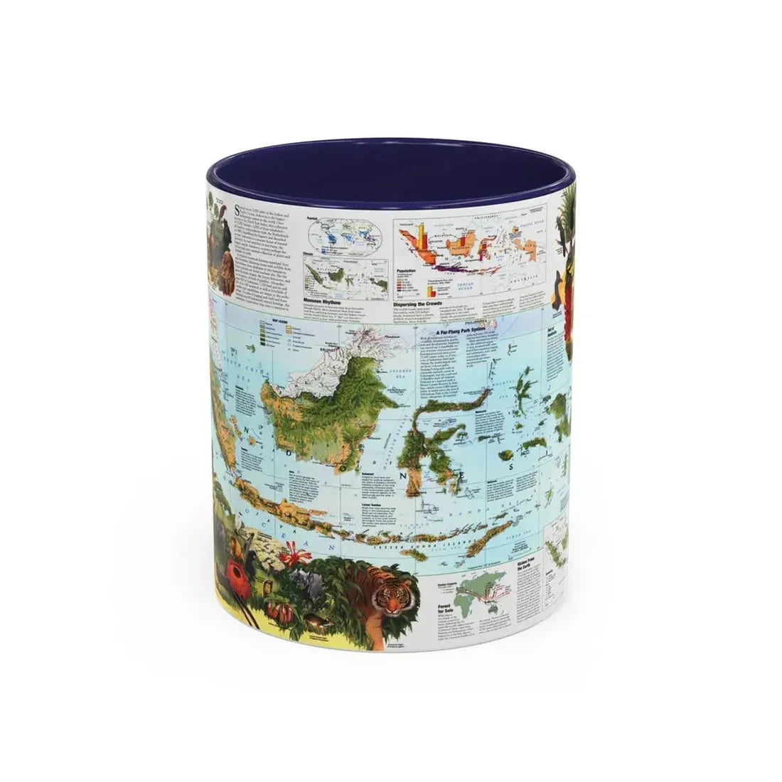 Indonesia 2 (1996) (Map) Accent Coffee Mug 11oz Navy - Go Mug Yourself