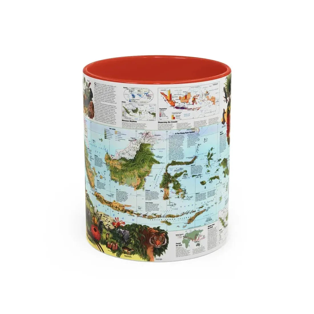 Indonesia 2 (1996) (Map) Accent Coffee Mug 11oz Red - Go Mug Yourself