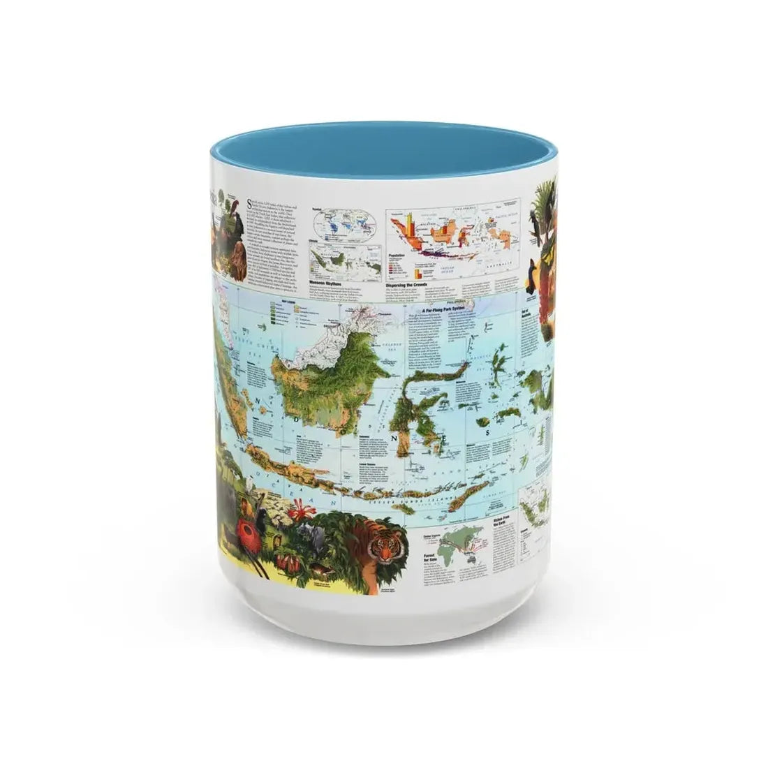 Indonesia 2 (1996) (Map) Accent Coffee Mug 15oz Light Blue - Go Mug Yourself
