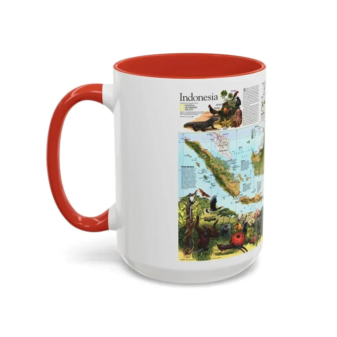 Indonesia 2 (1996) (Map) Accent Coffee Mug - Go Mug Yourself