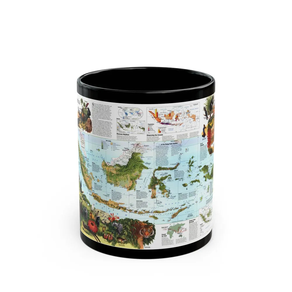 Indonesia 2 (1996) (Map) Black Coffee Mug-11oz-Go Mug Yourself