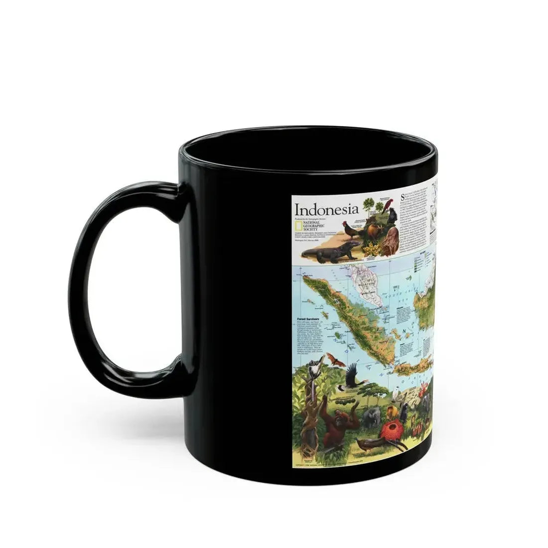 Indonesia 2 (1996) (Map) Black Coffee Mug - Go Mug Yourself