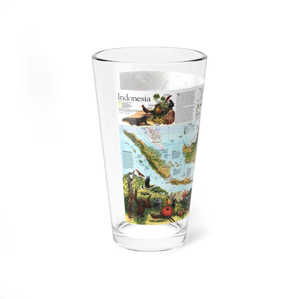 Indonesia 2 (1996) (Map) Pint Glass 16oz-Go Mug Yourself