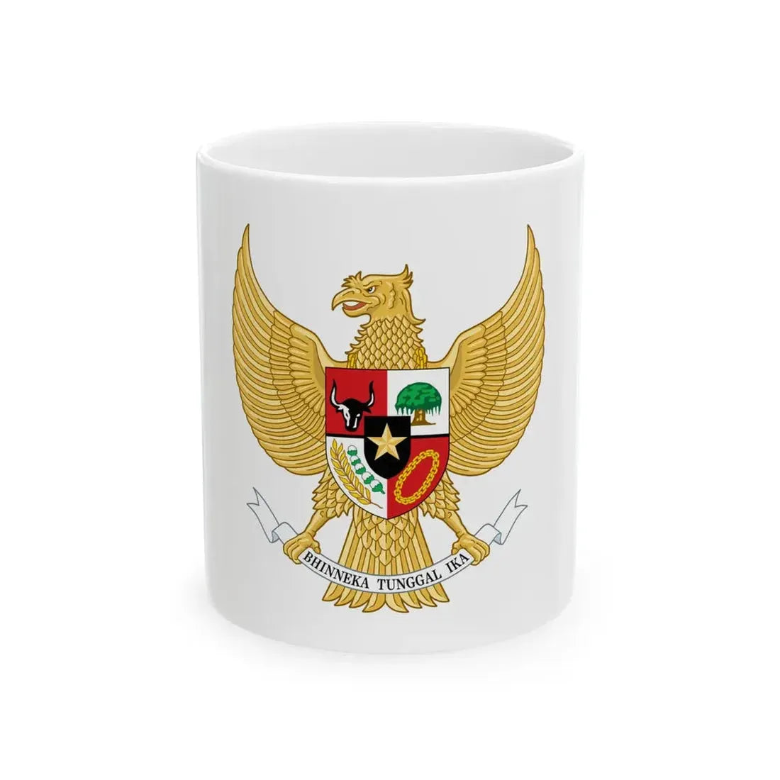 Indonesia coat of arms flag (Indonesia) White Coffee Mug 11oz - Go Mug Yourself