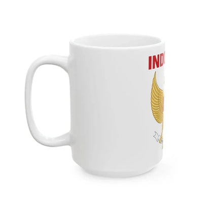 Indonesia coat of arms with name (Indonesia) White Coffee Mug - Go Mug Yourself