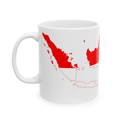 Indonesia flag map 1945-2002 (Indonesia) White Coffee Mug - Go Mug Yourself