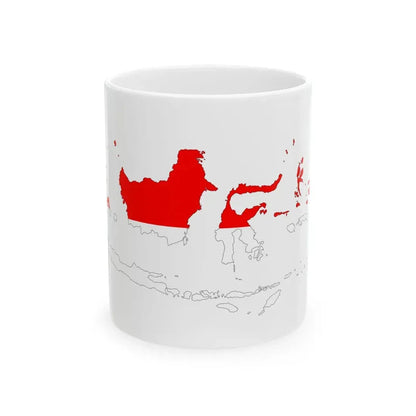 Indonesia Map Flag (Indonesia) White Coffee Mug 11oz - Go Mug Yourself