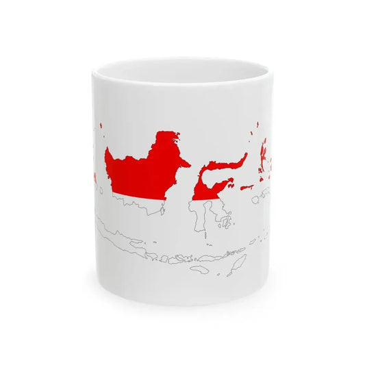 Indonesia Map Flag (Indonesia) White Coffee Mug 11oz - Go Mug Yourself