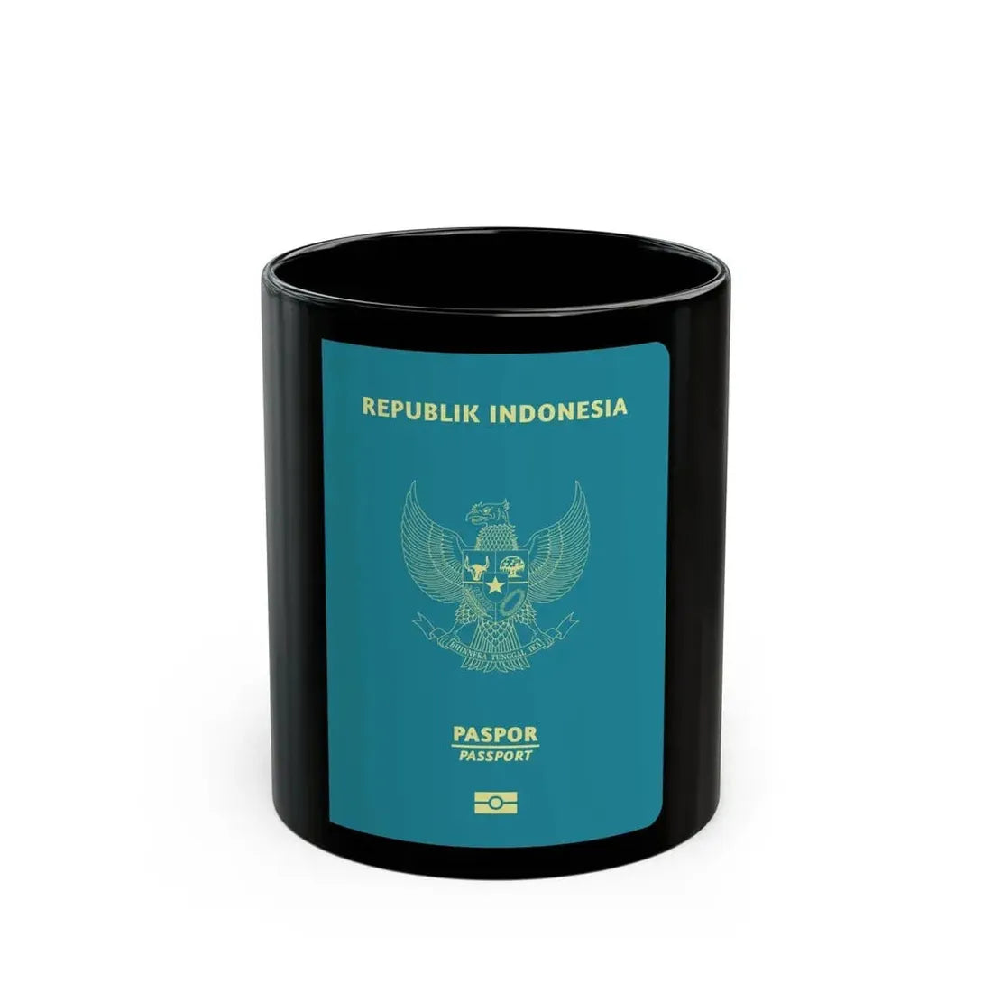 Indonesia Passport - Black Coffee Mug 11oz - Go Mug Yourself
