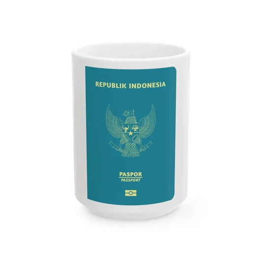 Indonesia Passport - White Coffee Mug 15oz - Go Mug Yourself