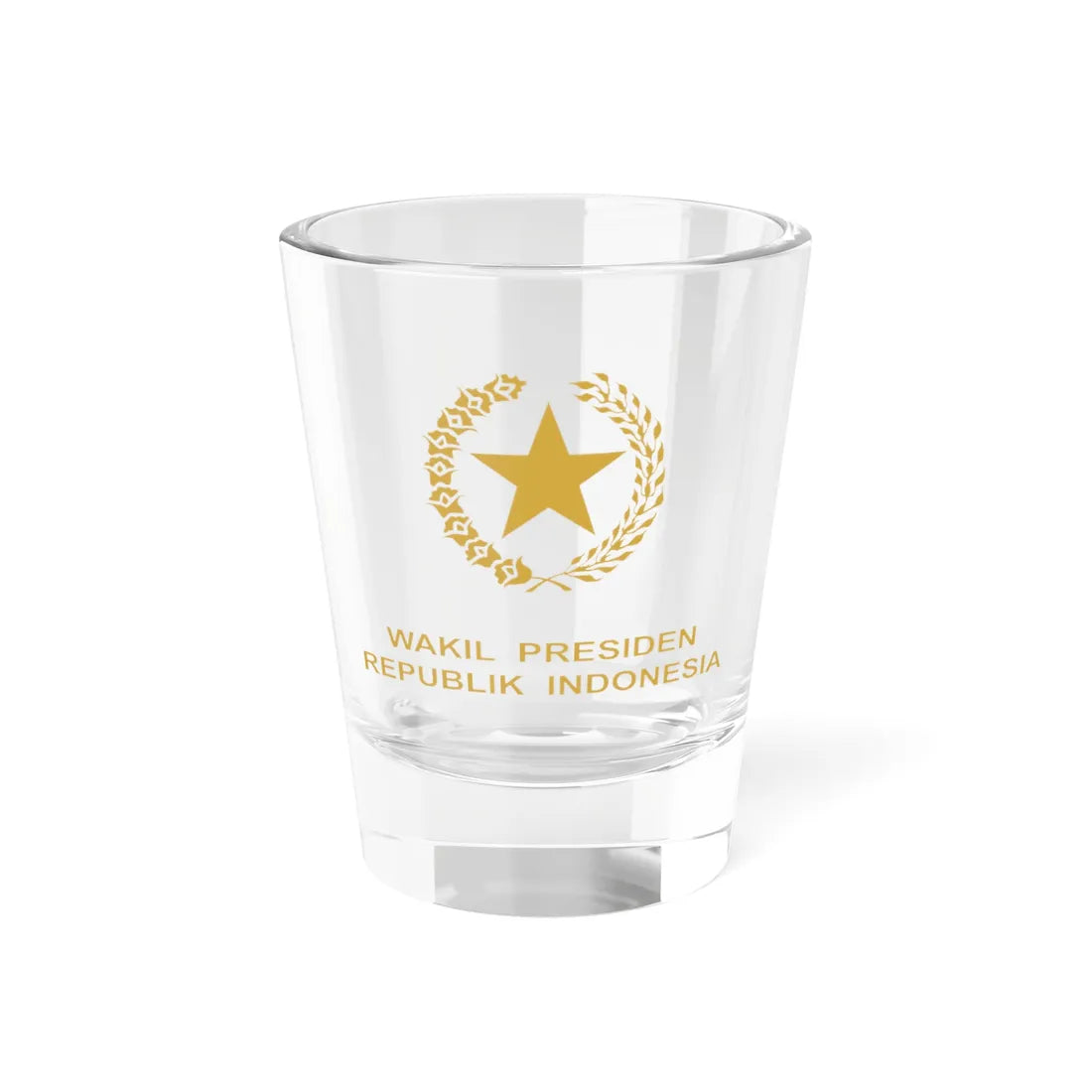 Indonesian Vice Presidential Emblem gold (Indonesia) (Coat of Arms) Shot Glass 1.5oz 1.5oz - Go Mug Yourself