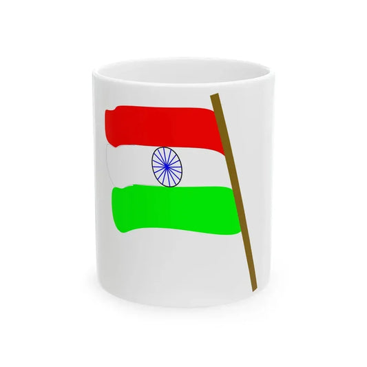 Indtricolor (India) White Coffee Mug 11oz - Go Mug Yourself