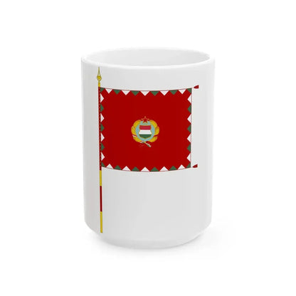 Infantry Colour of the Hungarian Peoples Army 1976-1990 with staff (Hungary) White Coffee Mug 15oz - Go Mug Yourself