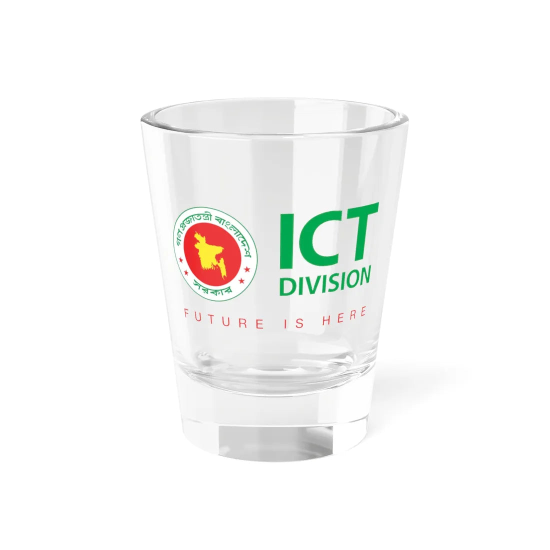 Information and Communication Technology Division (Bangladesh) (Coat of Arms) Shot Glass 1.5oz 1.5oz - Go Mug Yourself