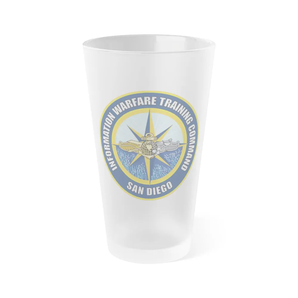 Information Warfare Training Command San Diego (U.S. Navy) Frosted Pint Glass 16oz-Go Mug Yourself