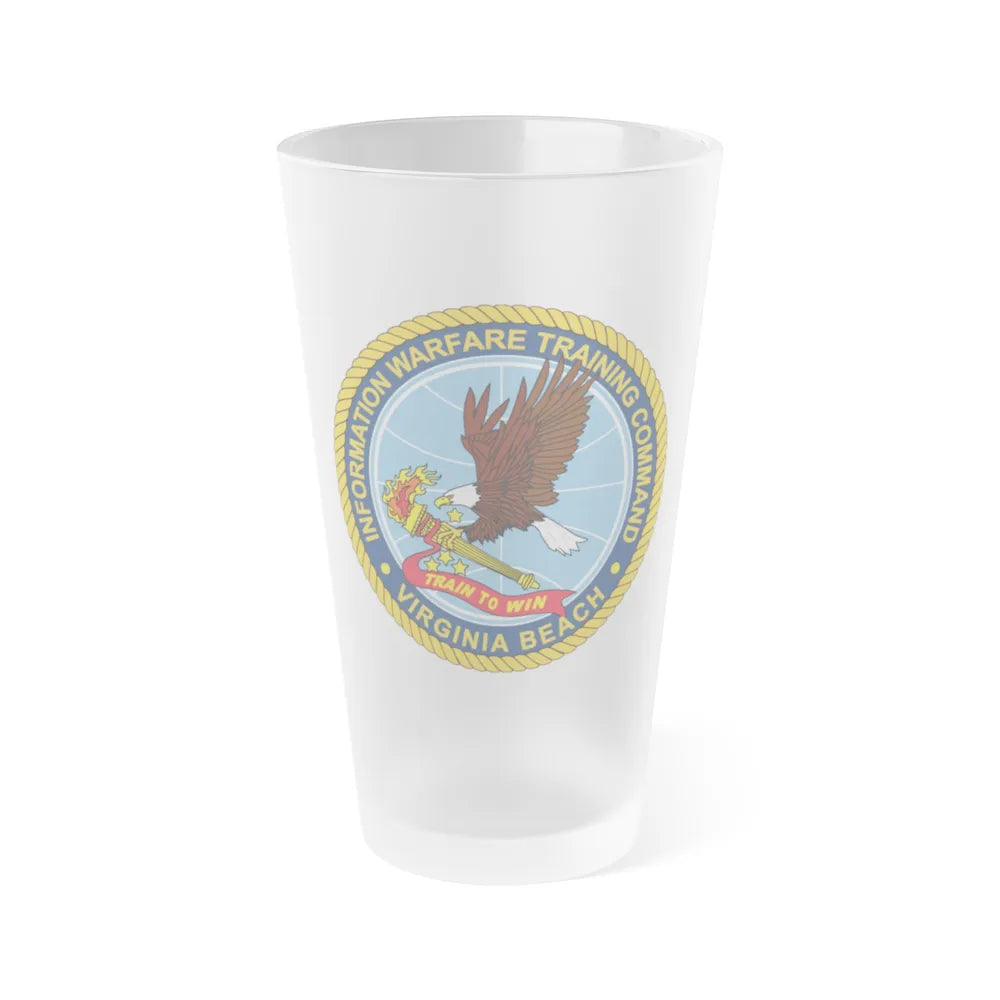 Information Warfare Training Command VA Beach (U.S. Navy) Frosted Pint Glass 16oz-Go Mug Yourself