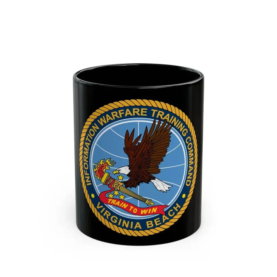 Information Warfare Training Command VA Beach (U.S. Navy) Black Coffee Mug 11oz - Go Mug Yourself