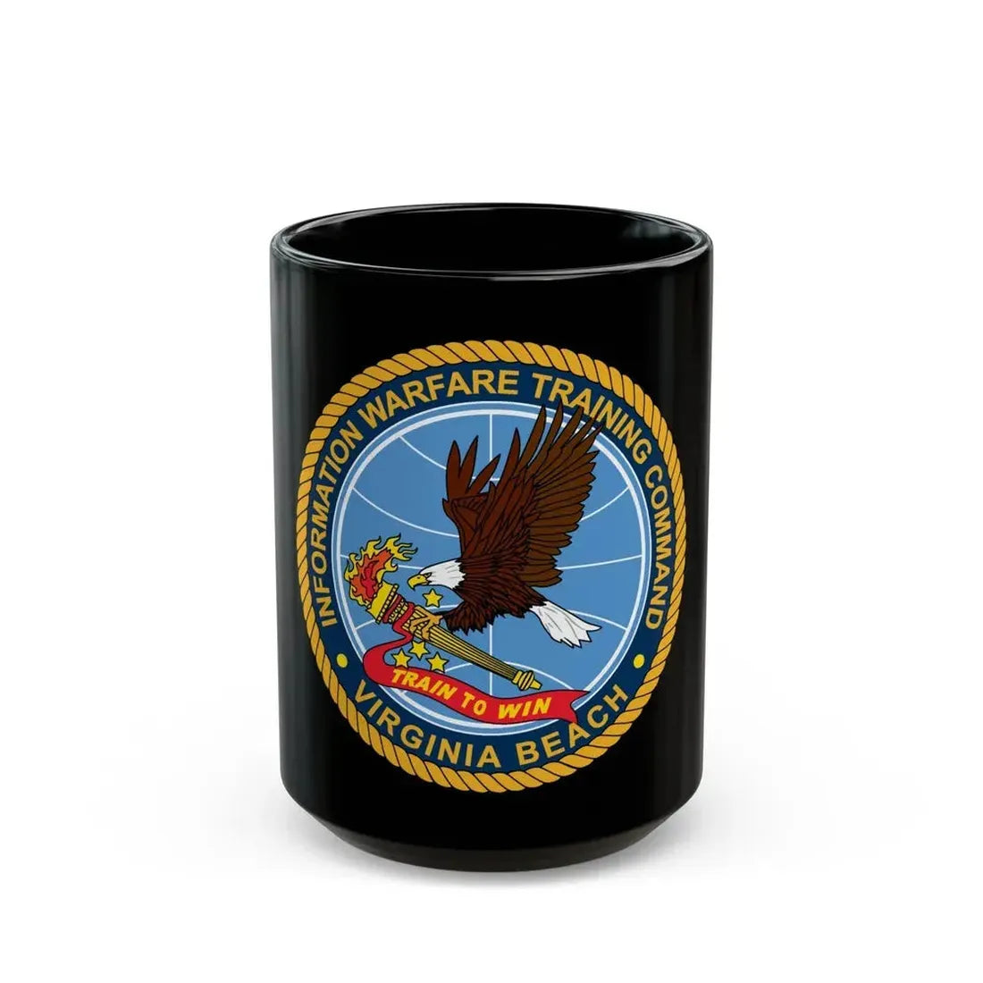 Information Warfare Training Command VA Beach (U.S. Navy) Black Coffee Mug 15oz - Go Mug Yourself