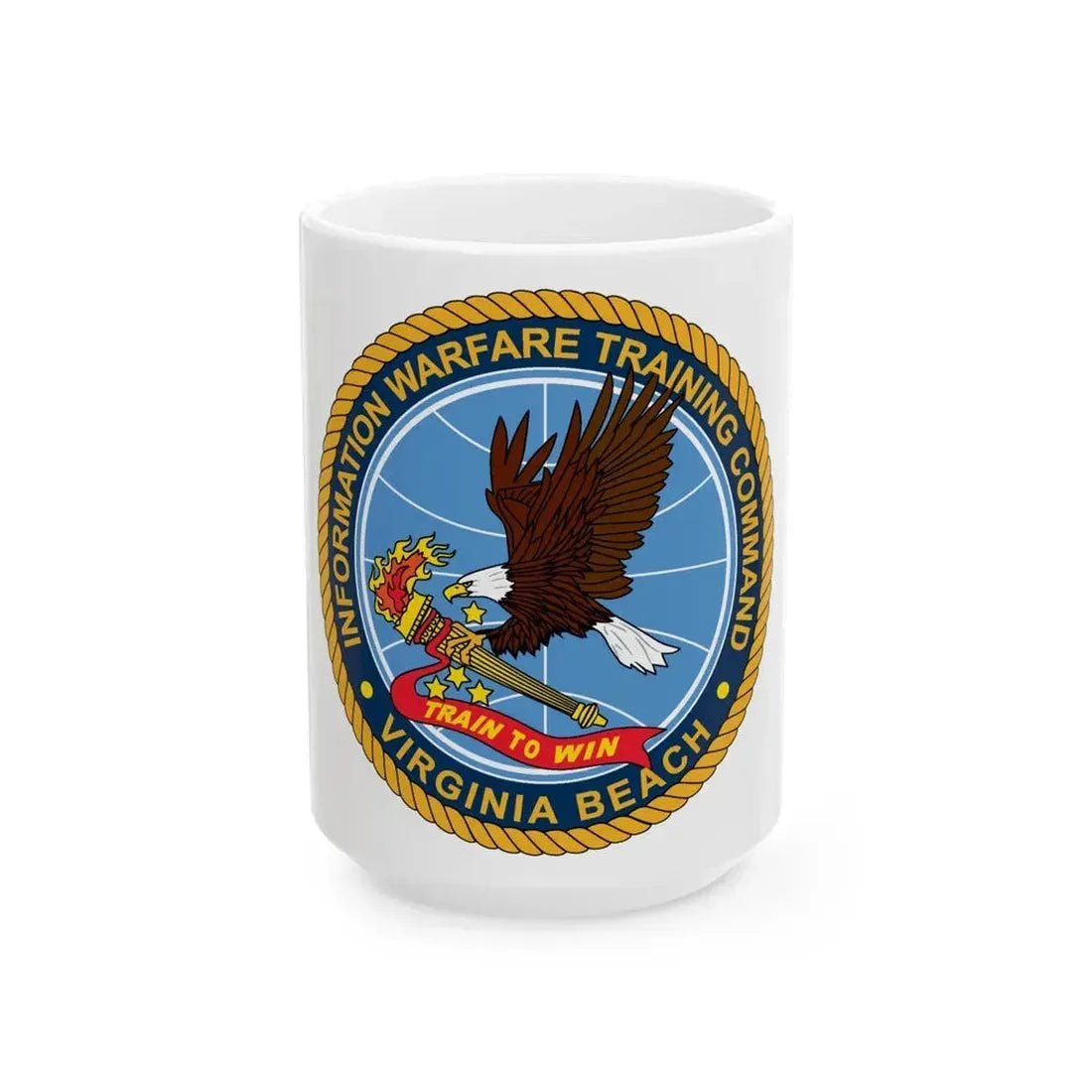 Information Warfare Training Command VA Beach (U.S. Navy) White Coffee Mug 15oz - Go Mug Yourself
