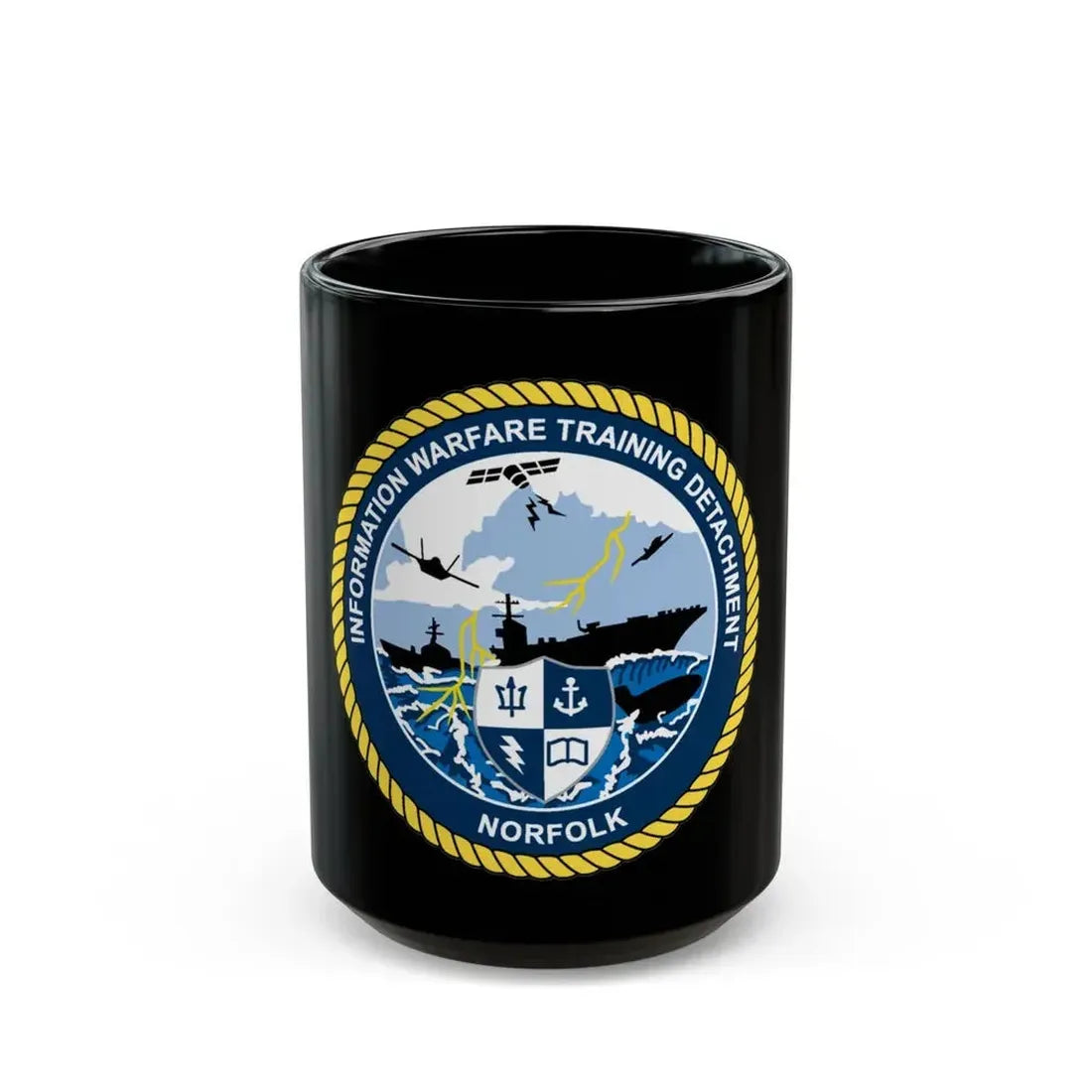 Information Warfare Training Detachment Norfolk (U.S. Navy) Black Coffee Mug 15oz - Go Mug Yourself