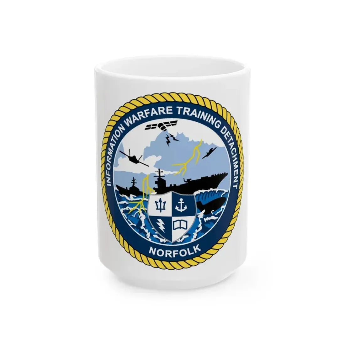 Information Warfare Training Detachment Norfolk (U.S. Navy) White Coffee Mug 15oz - Go Mug Yourself