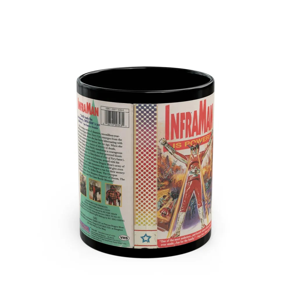 INFRA MAN IS POWER (VHS COVER) - Black Coffee Mug-11oz-Go Mug Yourself