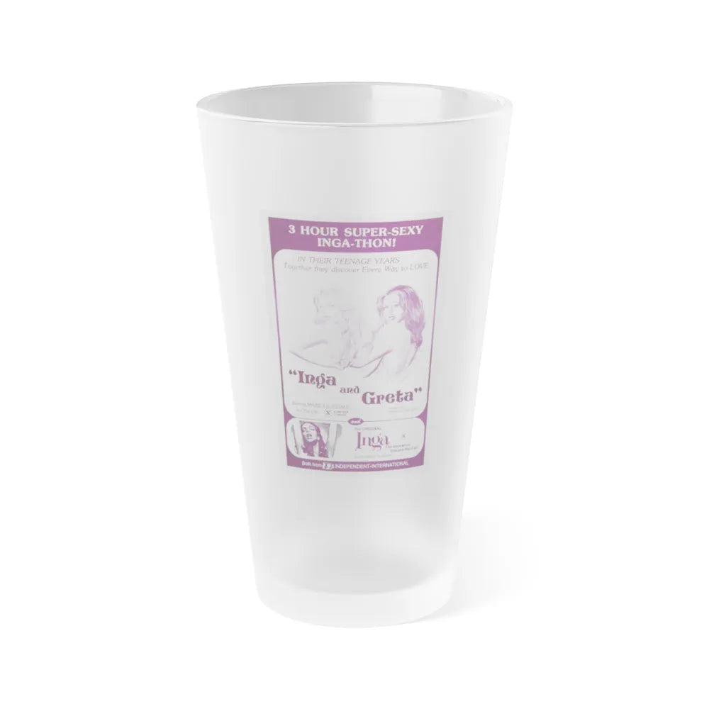 INGA AND GRETA + INGA 1968 Movie Poster - Frosted Pint Glass 16oz-16oz-Frosted-Go Mug Yourself